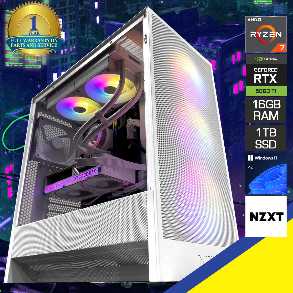 Aurora H5 Flow White Desktop Gaming PC | Datablitz