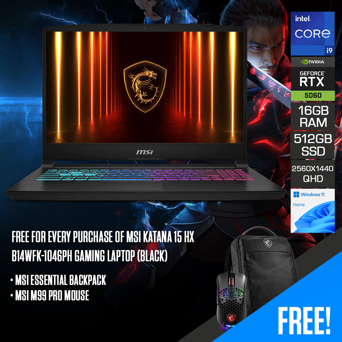 MSI Katana 15 HX B14WFK-1046PH Gaming Laptop (Black) | DataBlitz