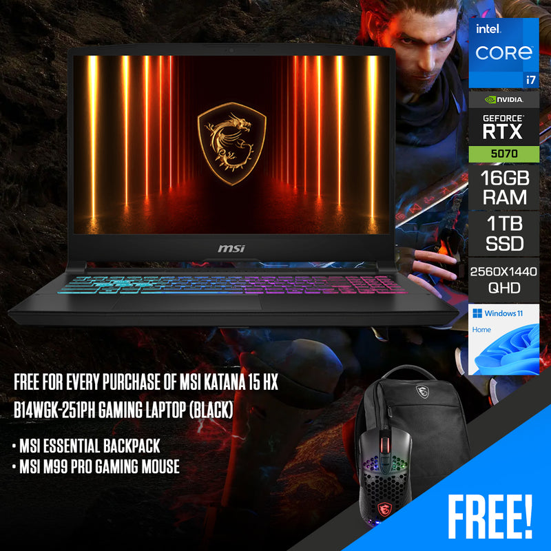 MSI Katana 15 HX B14WGK-251PH Gaming Laptop (Black)