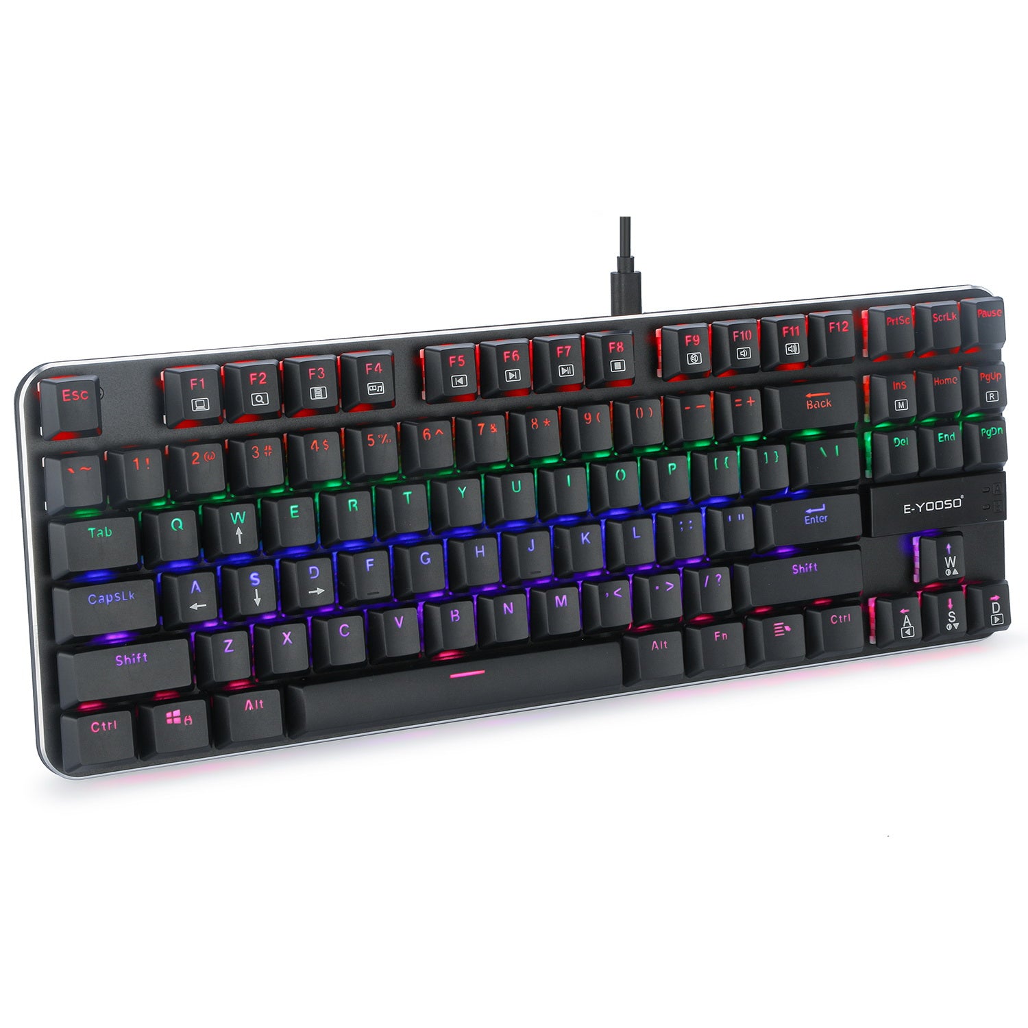 E-Yooso K-630 RGB 87 Keys Wired Mechanical Keyboard Black