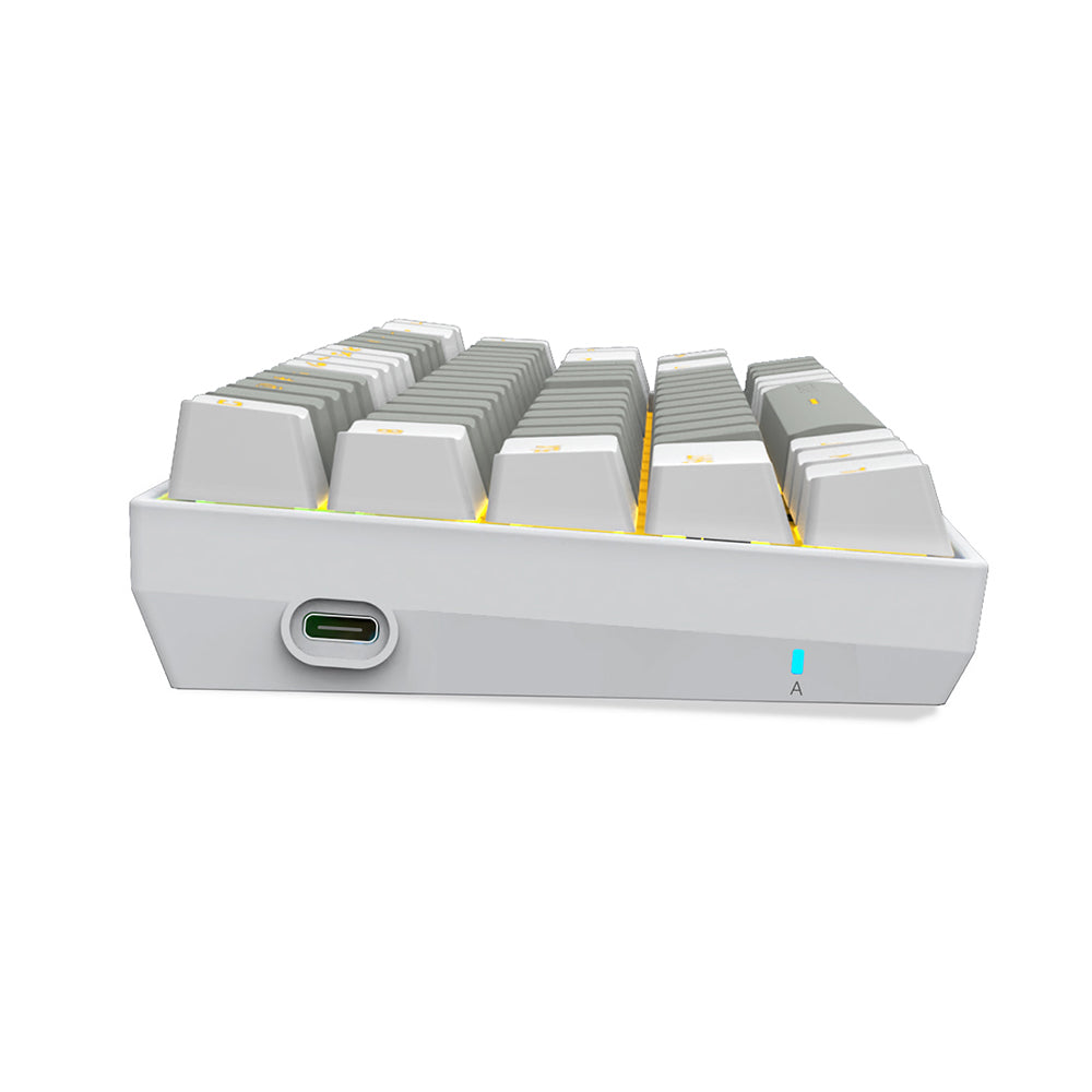E-Yooso Z-686 Yellow Single Light 68 Keys Hot-Swappable Wired Mechanical Keyboard Grey/White