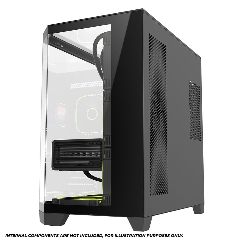 Coolman Zentra Luxe ATX Vision PC Case (Black, White)