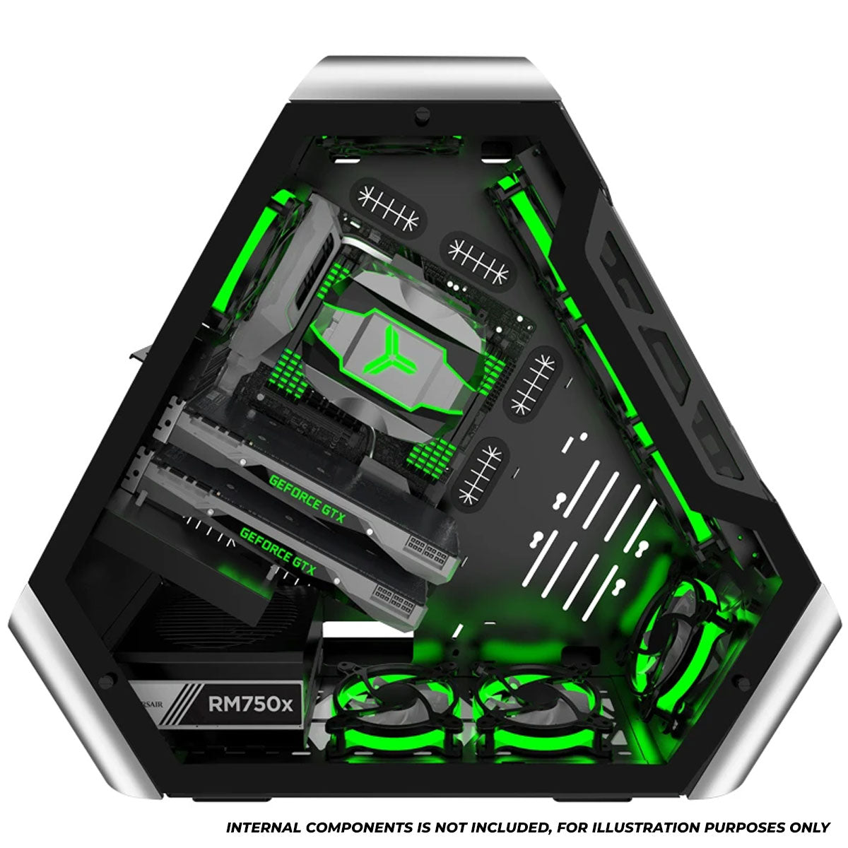 Jonsbo TR03-G Glass Panel ATX Equilateral Triangle Computer Case (Silver)
