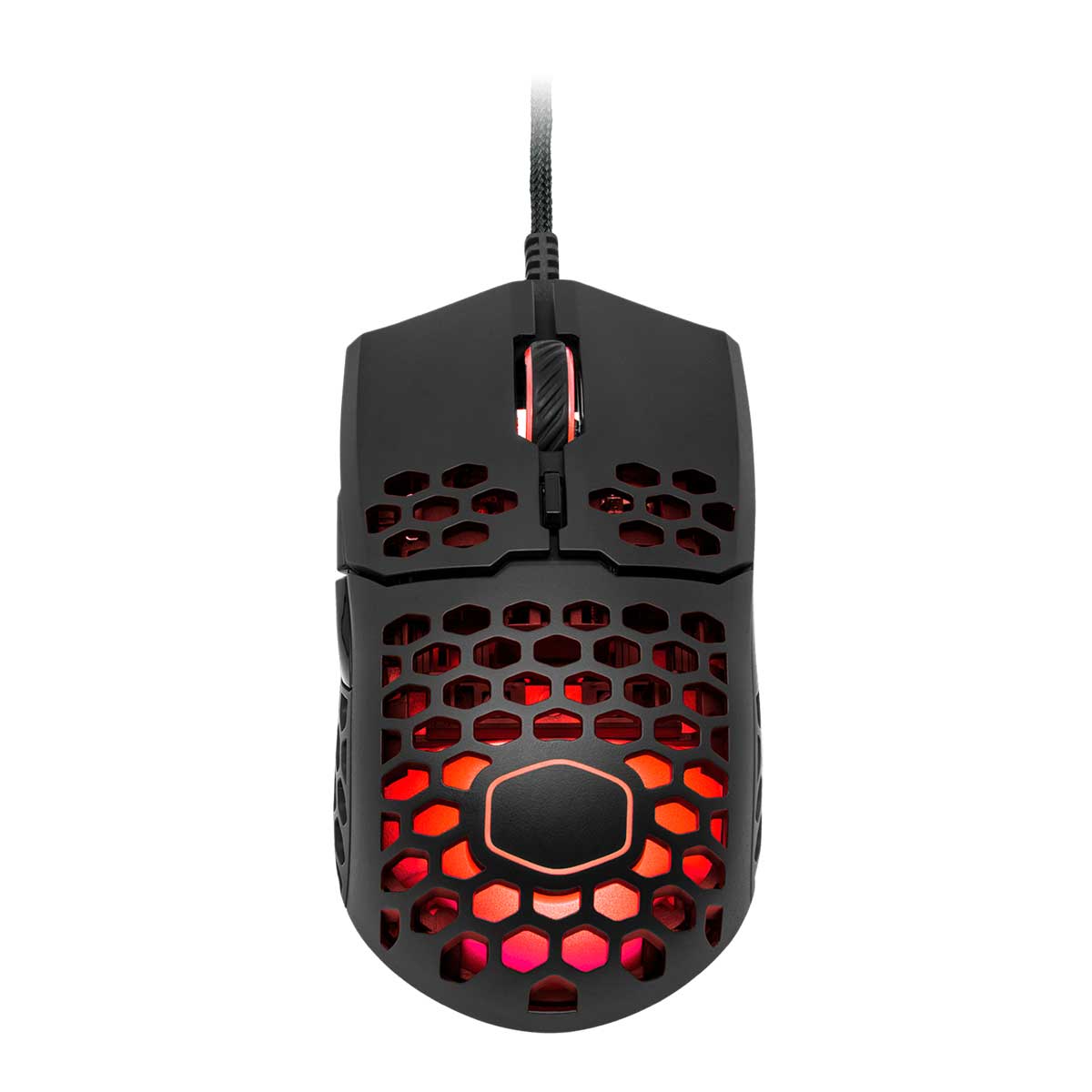 Cooler Master MM711 Gaming Mouse with Lightweight Honeycomb Shell, Ultraweave Cable & RGB Accents (Matte Black)