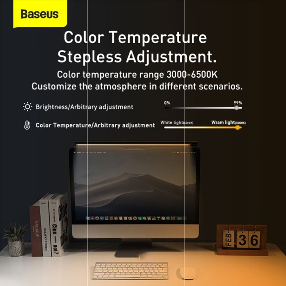 Baseus i-wok Series USB Asymmetric Light Source Screen Hanging Light Fighting Pro (Black)