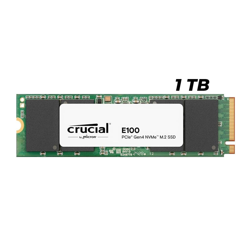 Crucial E100 PCIe Gen4 NVMe 2280 M.2 Internal SSD (480GB, 1TB)