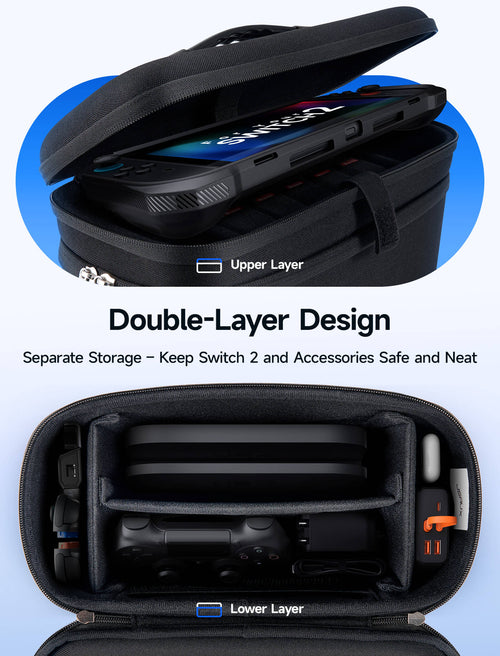JSAUX All-in-One Travel Storage Carrying Case for NSW2