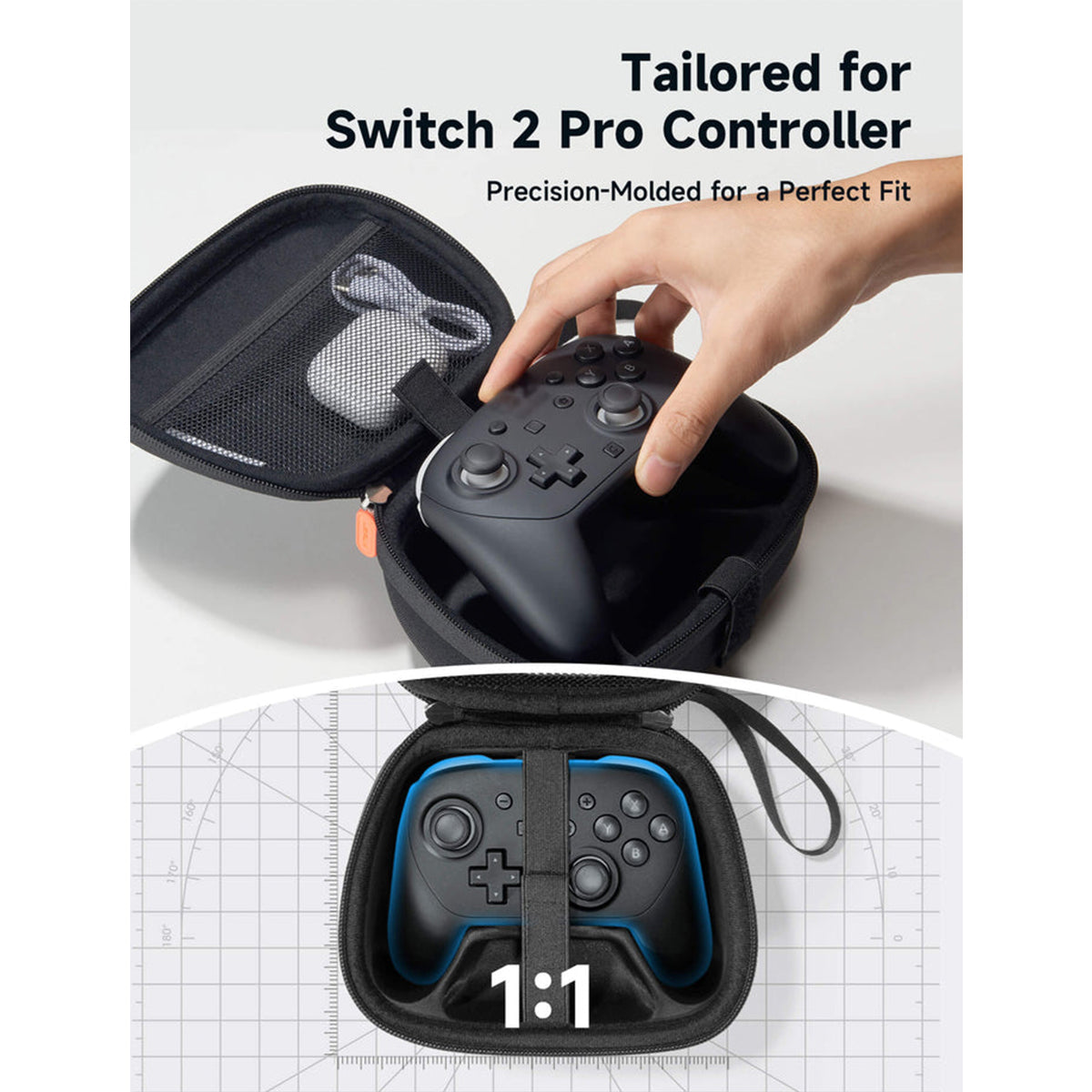 JSAUX Pro Controller Carrying Case for Nintendo Switch 2 (Black) (BG0127)