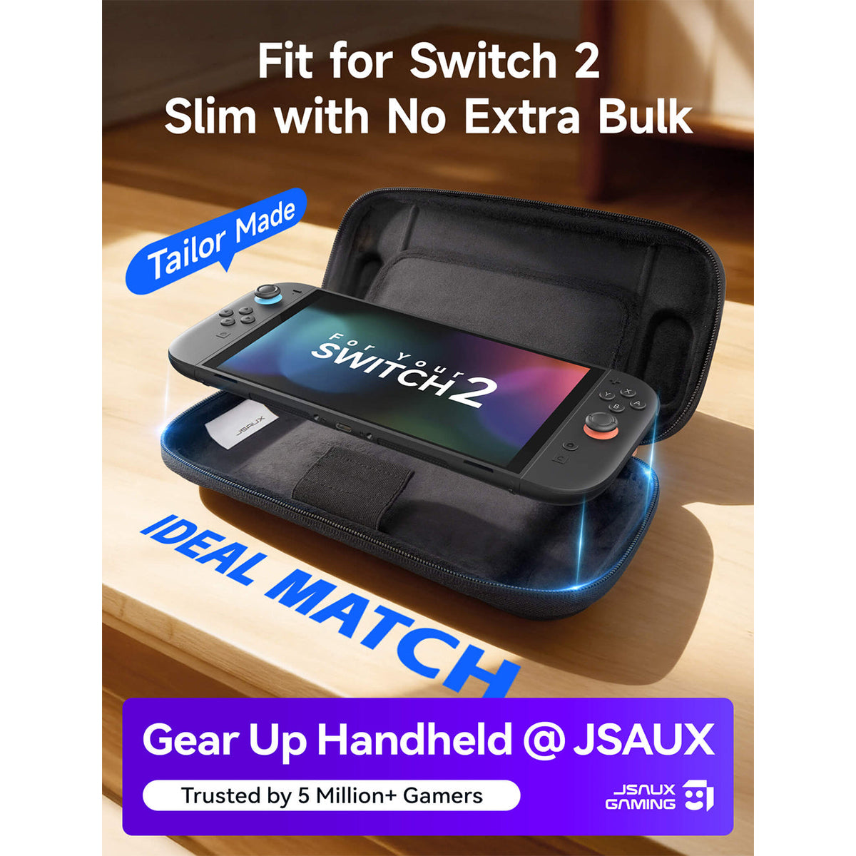JSAUX Colorful Pro Ultra-thin Carrying Case for NSW2 (Black) (BG0133)