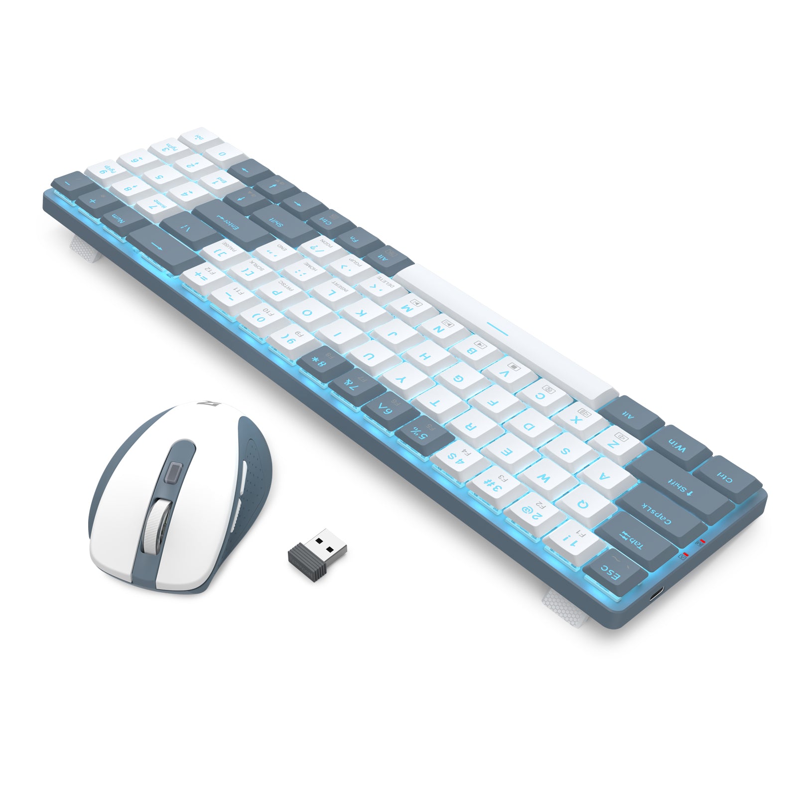 Redragon BS-8773-W Wireless Keyboard & Mouse Combo (Wht/Gry)