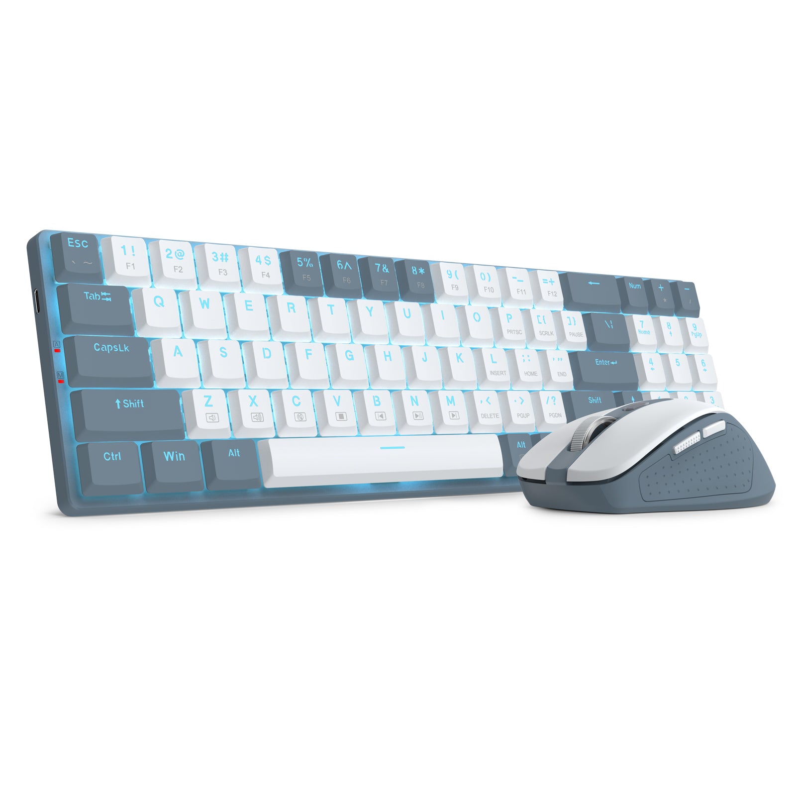 Redragon BS-8773-W Wireless Keyboard & Mouse Combo (Wht/Gry)