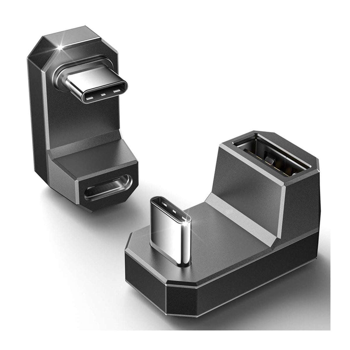 JSAUX 180° USB-C to C & A Adapter Set (Black) (DD0009)