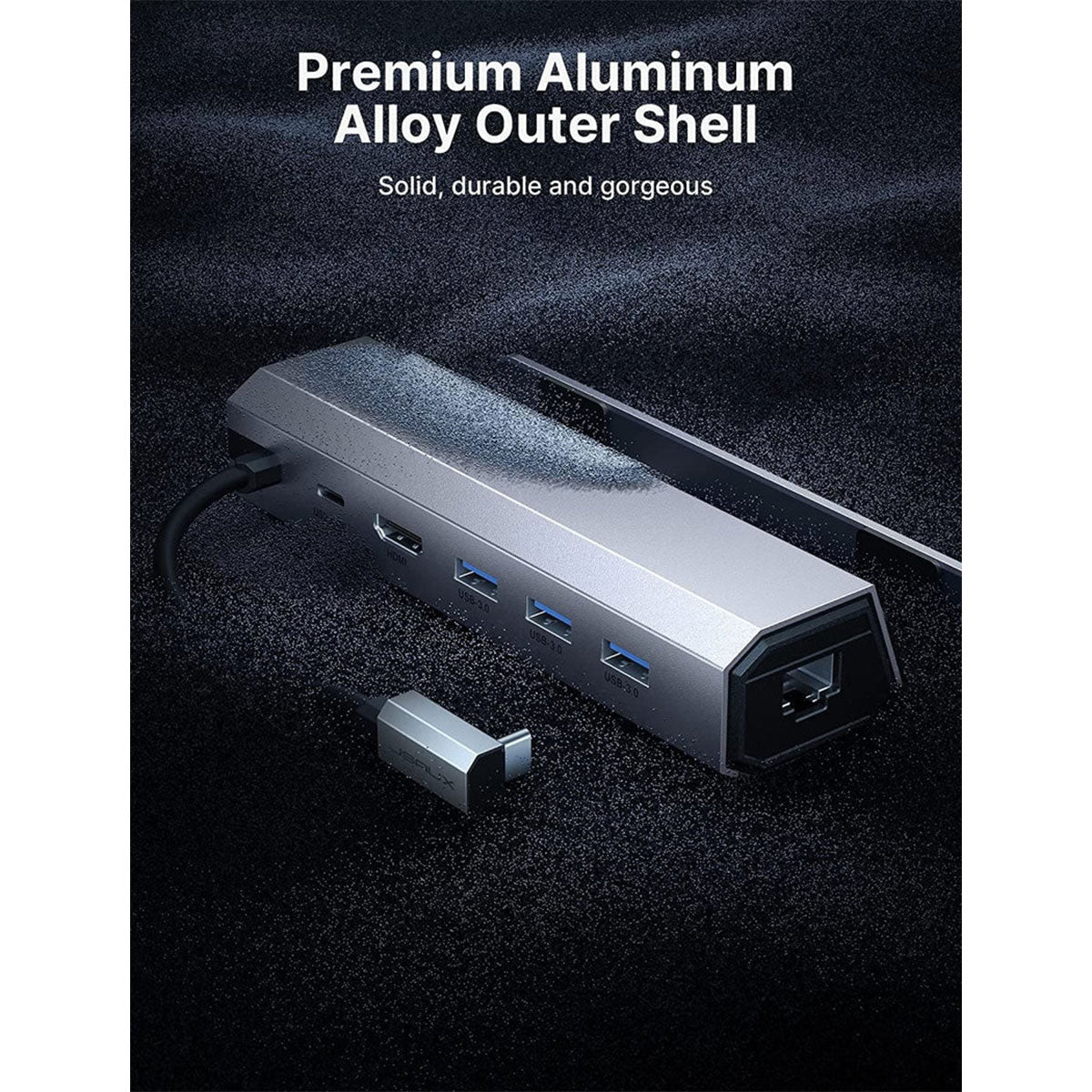JSAUX USB-C 6-in-1 Docking Station for Steam Deck/ Steam Deck OLED/ ROG Ally/ ROG Ally X/ Legion Go (Grey) (HB0603)