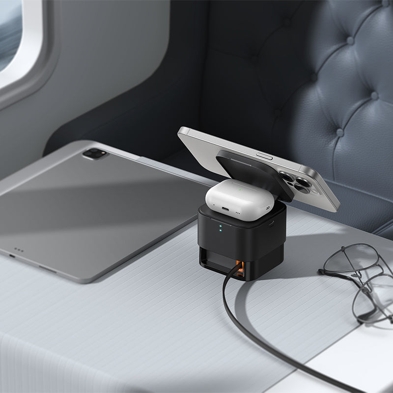 Baseus MagPro 3-in-1 Magnetic Wireless Charger Includes MagPro Magnetic  Wireless Charger for E-Watch 25W (Cosmic Black) (P10264100123-01)