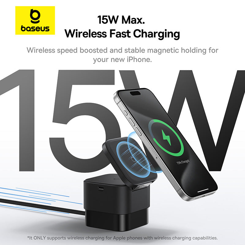 Baseus MagPro 3-in-1 Magnetic Wireless Charger Includes MagPro Magnetic Wireless Charger