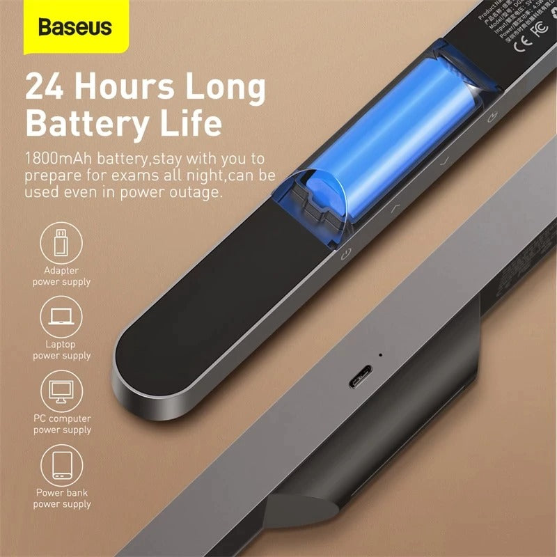 Baseus Magnetic Stepless Dimming Charging Desk Lamp (Deep Grey) (DGXC-C0G)