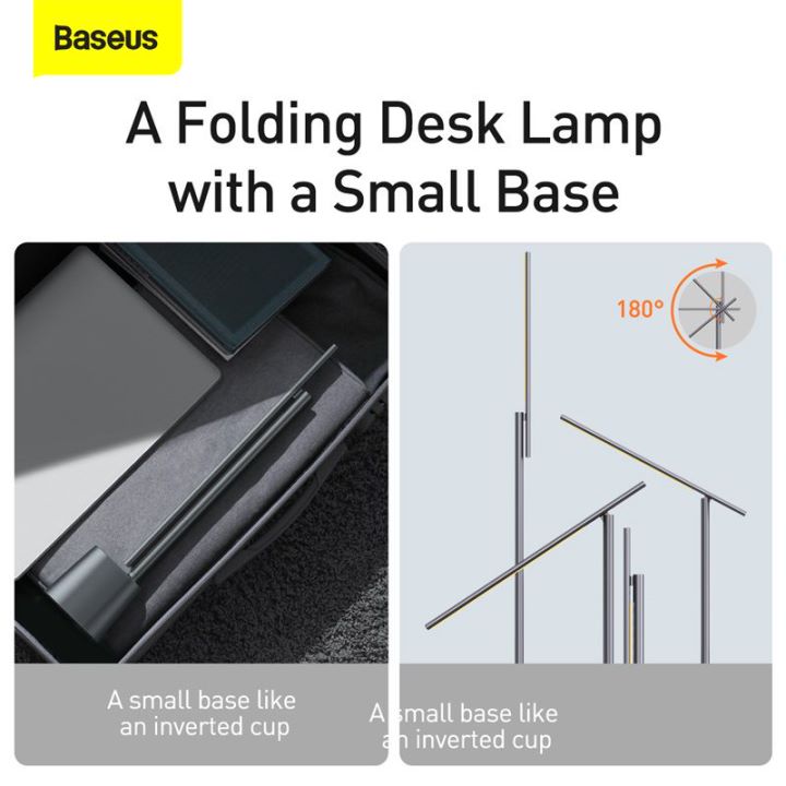 Baseus Smart Eye Series Rechargeable Folding Reading Desk Lamp Smart Light (Dark Grey, White) (DGZG-0G, DGZG-02)
