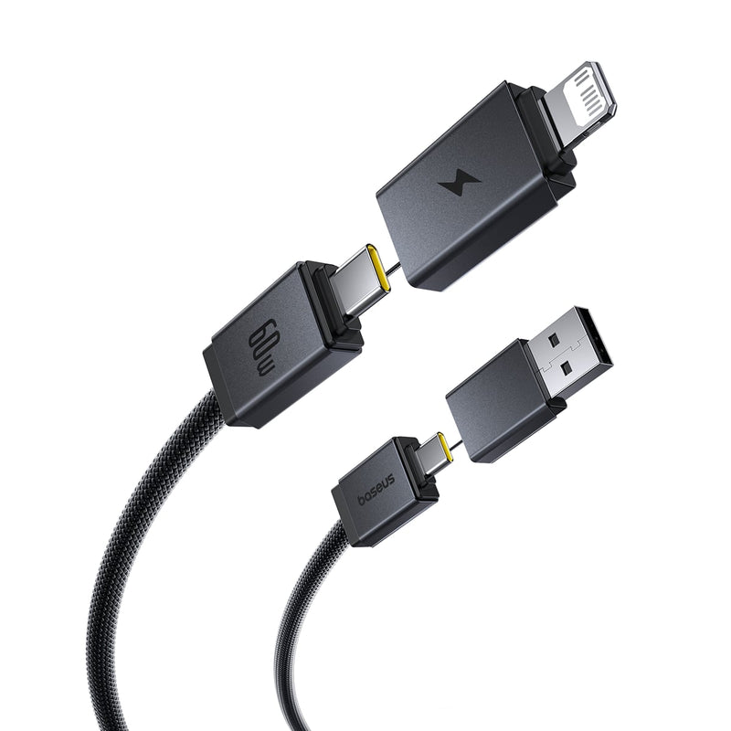 Baseus Versatile Two-for-Two Fast Charging Cable U+C to C+L 60W 2M