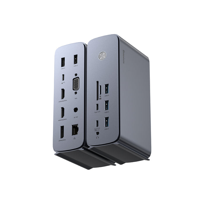 Baseus UnionJoy Pro 17-Port Quadruple-Dispaly Multifunctional Hub Docking Station (Grey)
