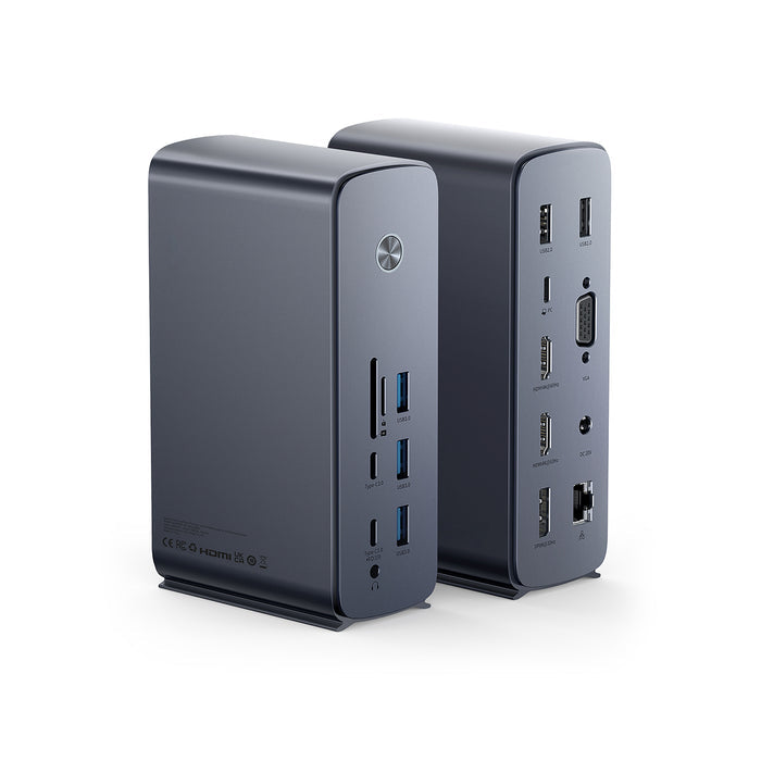 Baseus UnionJoy Pro 17-Port Quadruple-Dispaly Multifunctional Hub Docking Station (Grey)
