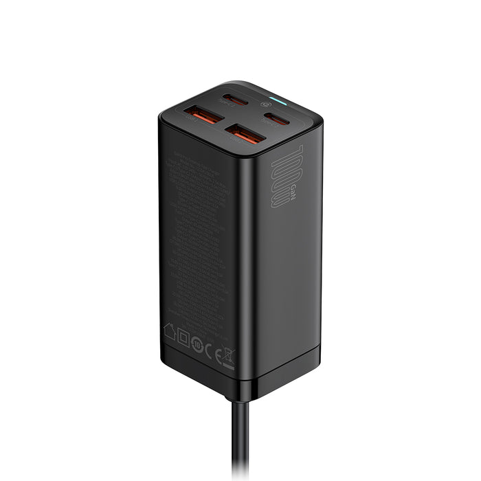 Baseus GaN3 Pro Desktop Fast Charger 2U+2C 100W (Black) (CCGP000101)