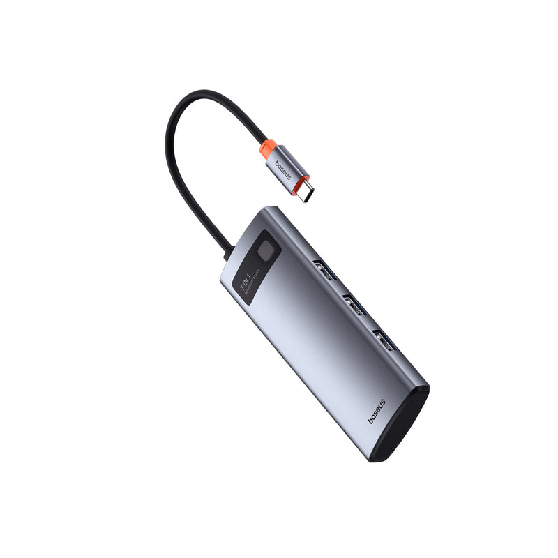 Baseus Metal Gleam Series 7-Port Hub USB-C to HDMI 4K@60Hz + 3xUSB 3.0 + PD + SD/TF (Space Grey)