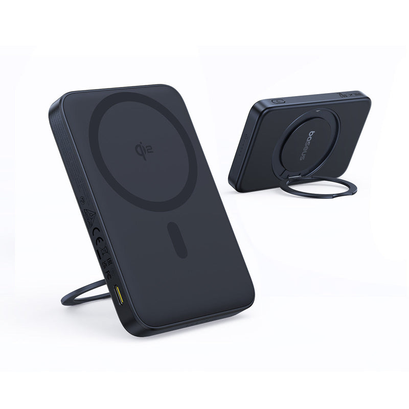 Baseus PicoGo Qi2 Magnetic Power Bank 5000mAh 20W with Rotatable Stand (Cosmic Black)