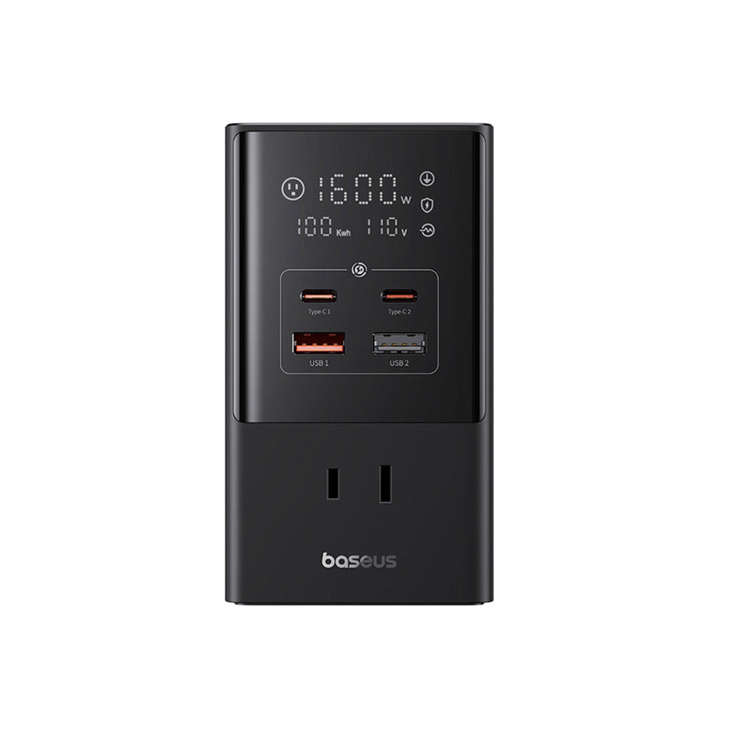 Baseus PowerCombo Tower PowerStrip 6AC+2U+2C 35W with 1.5m Power Cord (Cluster Black)