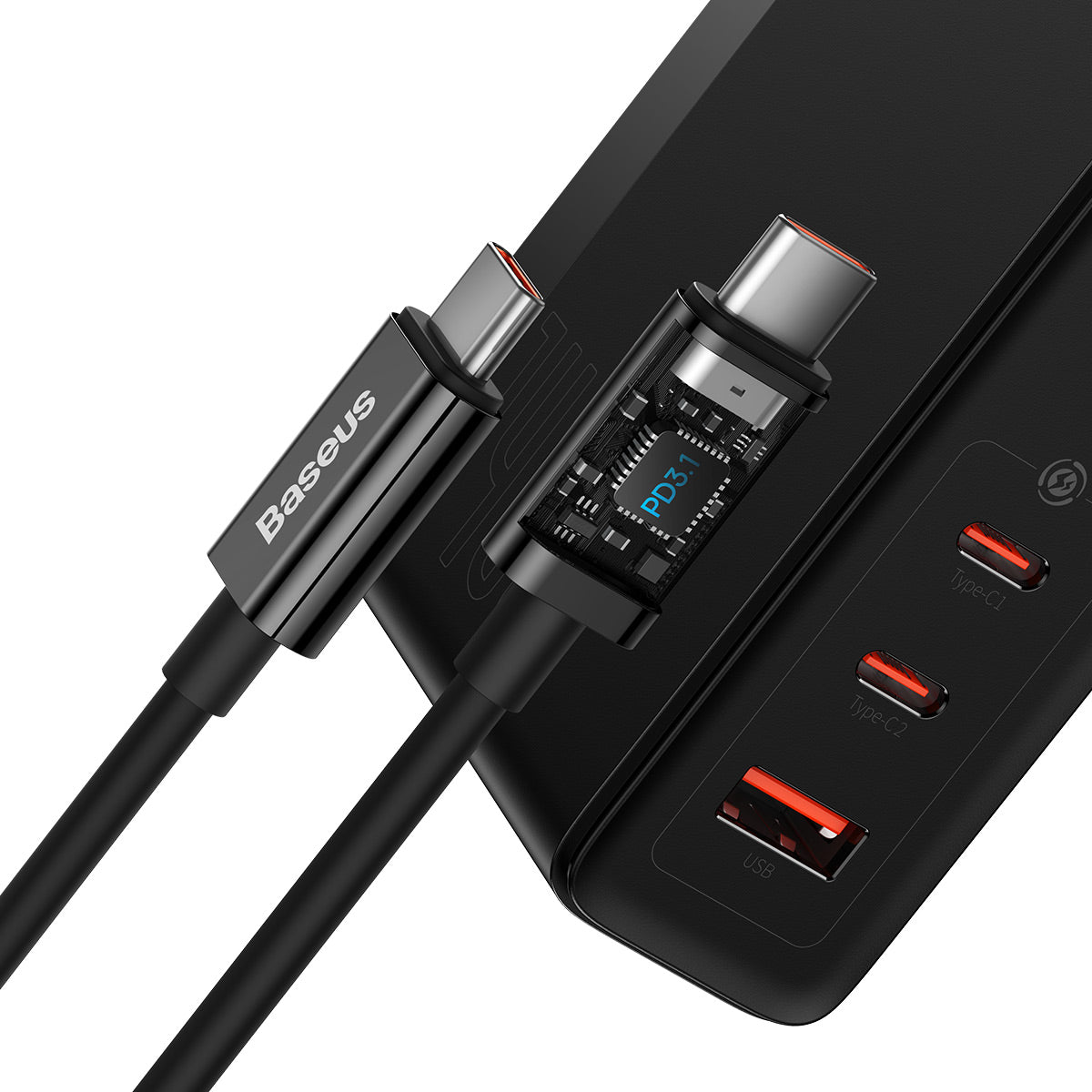 Baseus GaN5 Pro Fast Charger 2C+U 140W (Black) (CCGP100101)