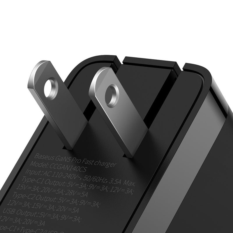 Baseus GaN5 Pro Fast Charger 2C+U 140W (Black) (CCGP100101)