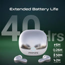 Promate Baton High-Definition Hybrid ANC TWS Earbuds with IntelliTouch (Black, White)