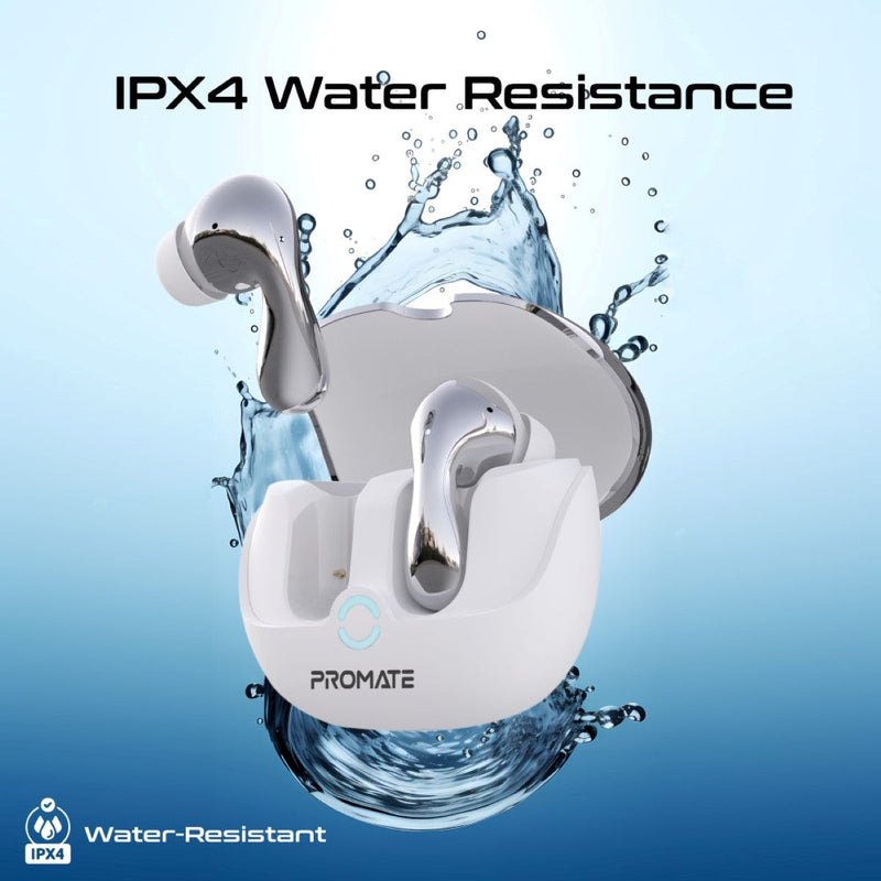 Promate Baton High-Definition Hybrid ANC TWS Earbuds with IntelliTouch (Black, White)