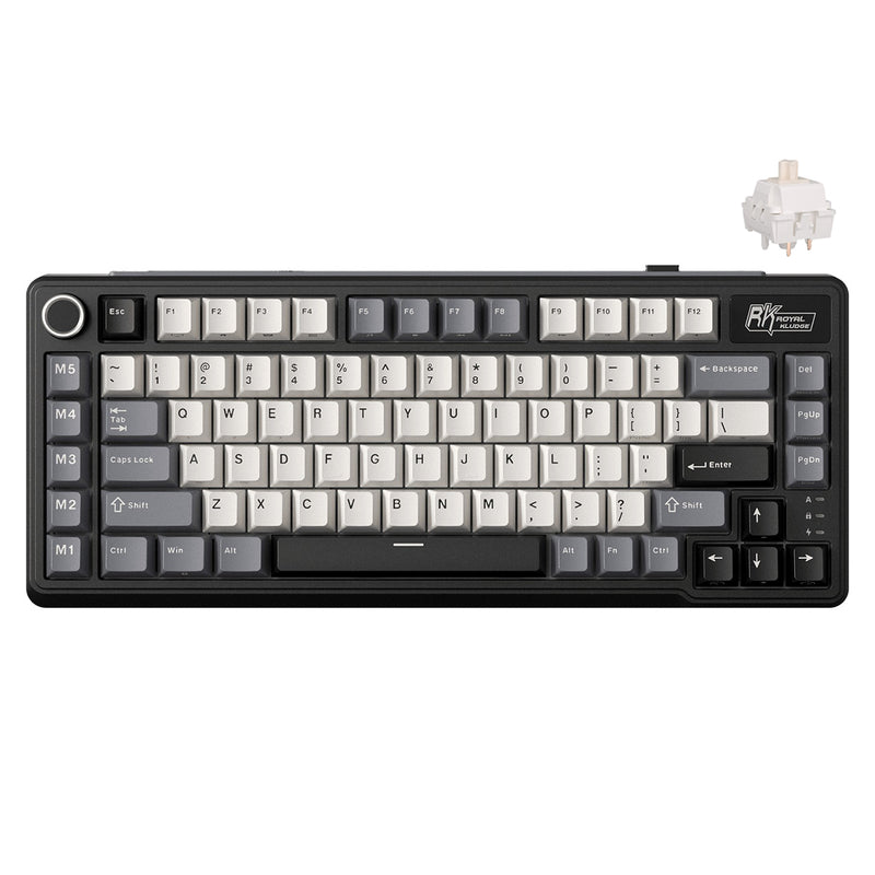 Royal Kludge RK L75 Tri-Mode RGB 85 Keys Hot-Swappable Mechanical Keyboard - Knight Black 