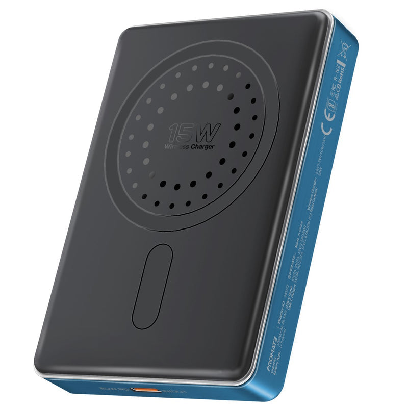 Promate Blade-10 Ultra-Compact Aluminum Crafted MagSafe Compatible Wireless Charging PowerBank
