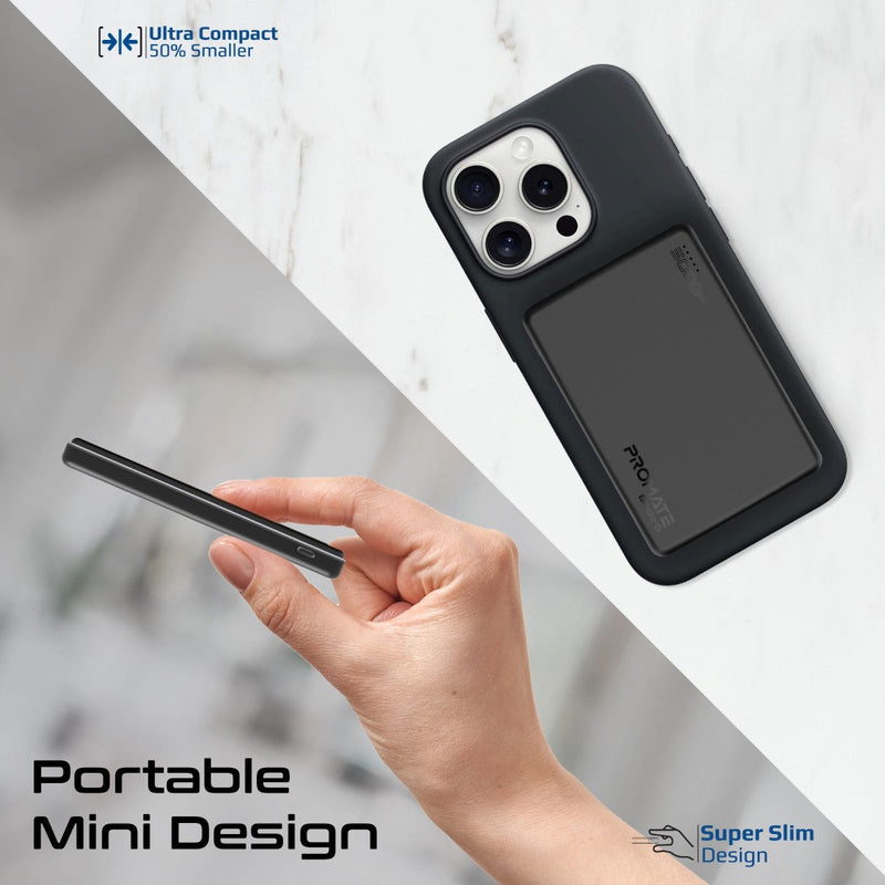 Promate Blade-5 USB-C 5000mAh Ultra-Slim Aluminum Crafted MagSafe Compatible Wireless Charging