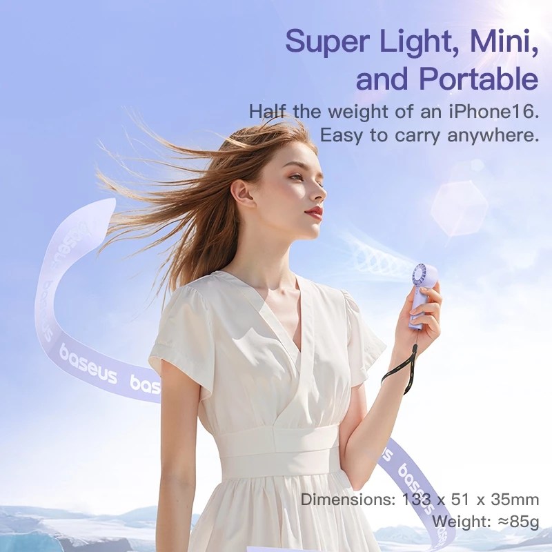 Baseus GoTrip DT1 Mini Turbine Handheld Fan (Nebula Purple) (C10272300511-00)
