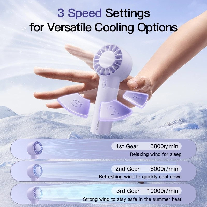 Baseus GoTrip DT1 Mini Turbine Handheld Fan (Nebula Purple) (C10272300511-00)