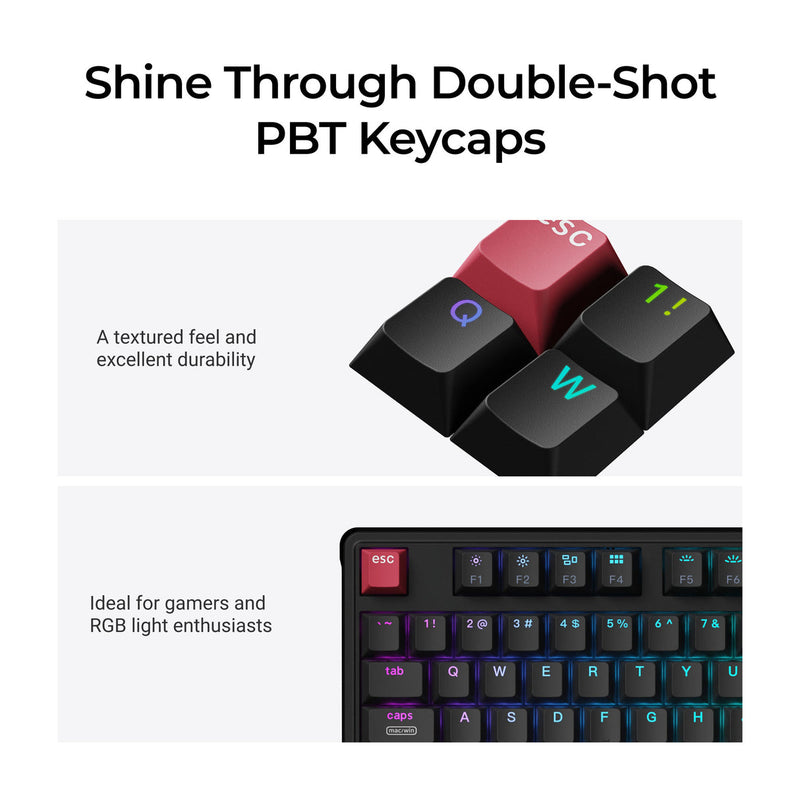 Keychron C3 Pro 8K QMK RGB Hot-Swappable 80% TKL Wired Custom Mechanical Keyboard