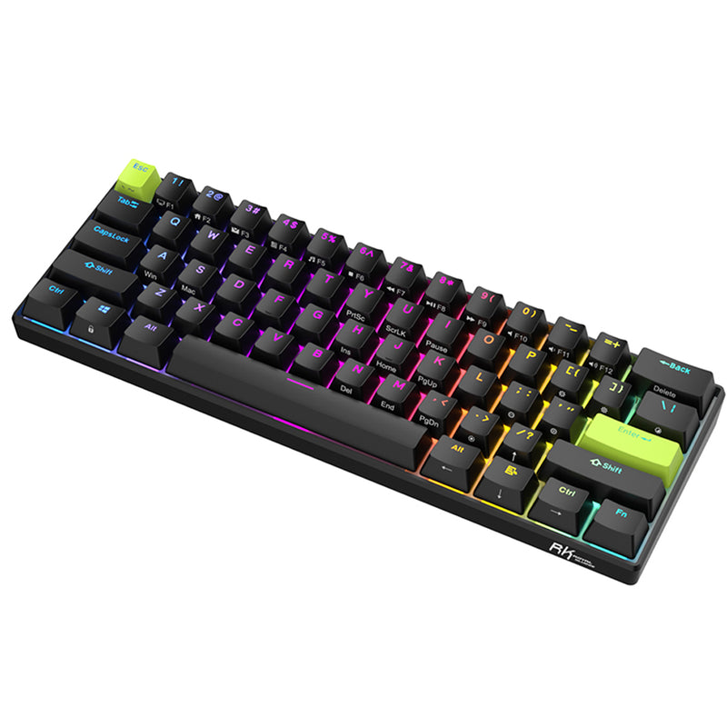 Royal Kludge RK-C61 Single-Mode RGB 61 Keys Hot Swappable Magnetic Mechanical Keyboard Black/Green