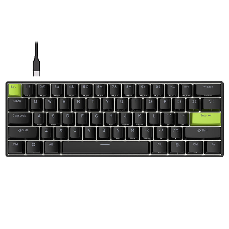Royal Kludge RK-C61 Single-Mode RGB 61 Keys Hot Swappable Magnetic Mechanical Keyboard Black/Green