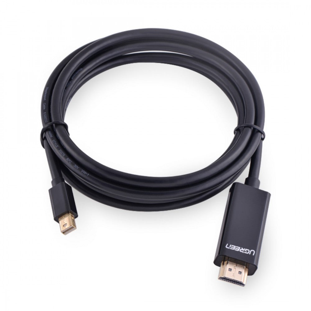 UGreen Mini DP Male To HDMI Cable 4K 3M (Black) (MD101/10455)