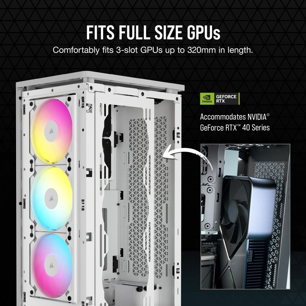 Corsair iCue 2000D RGB Airflow Mini-ITX PC Case (White)
