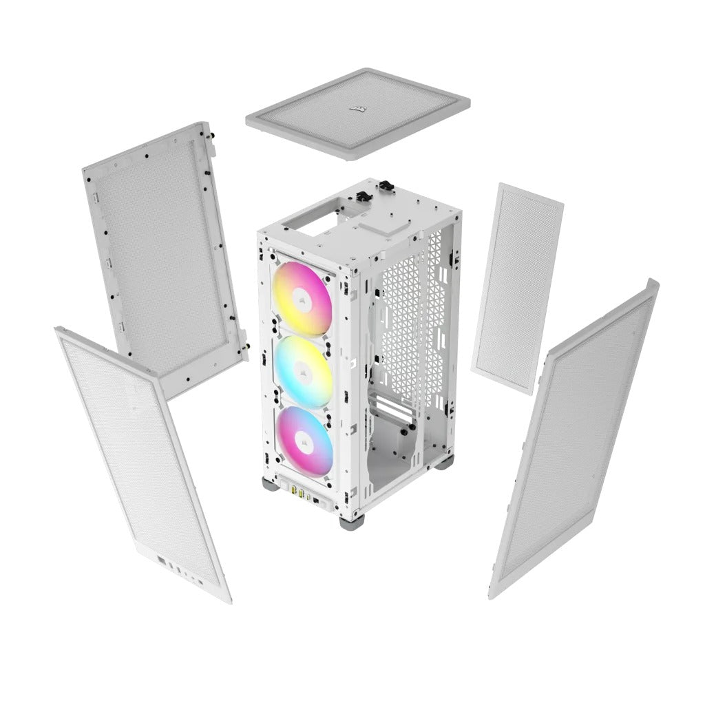Corsair iCue 2000D RGB Airflow Mini-ITX PC Case (White)