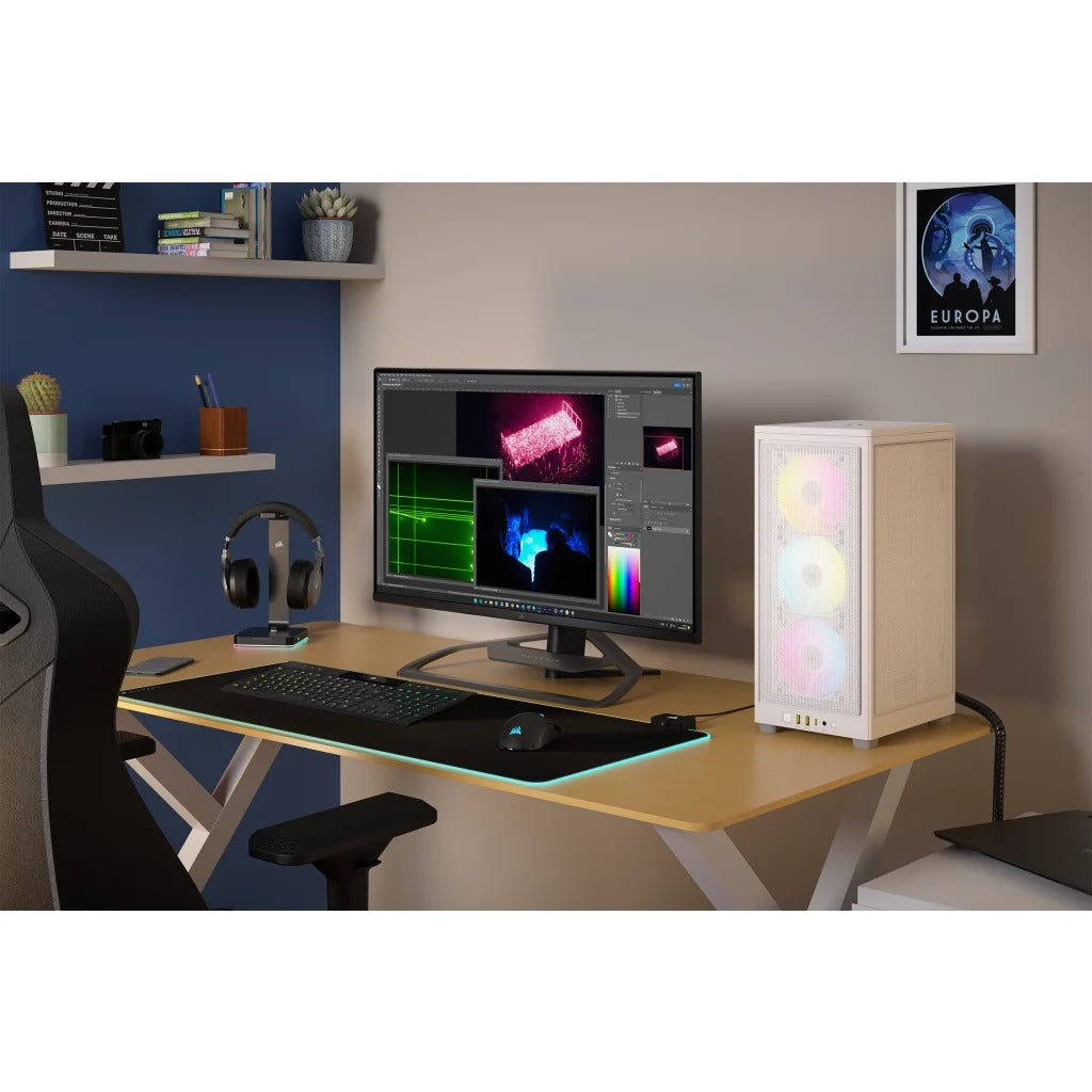 Corsair iCue 2000D RGB Airflow Mini-ITX PC Case (White)