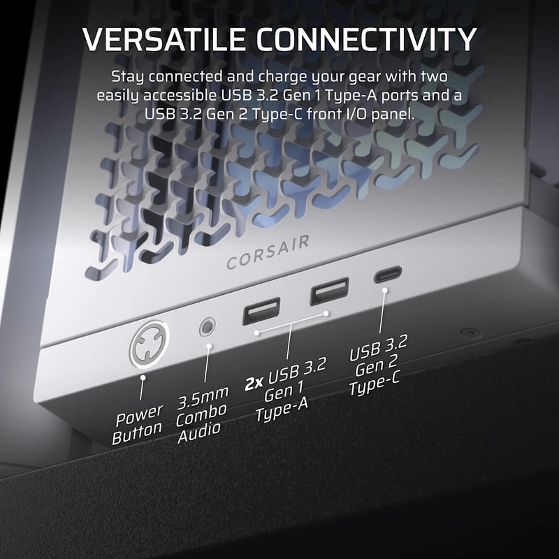Corsair Frame 4000D RS ARGB Modular Mid-Tower PC Case (Black, White)
