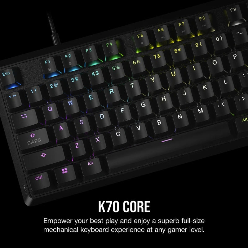 Corsair K70 Core RGB Mechanical Gaming Keyboard (Red Linear Switch) (Black)