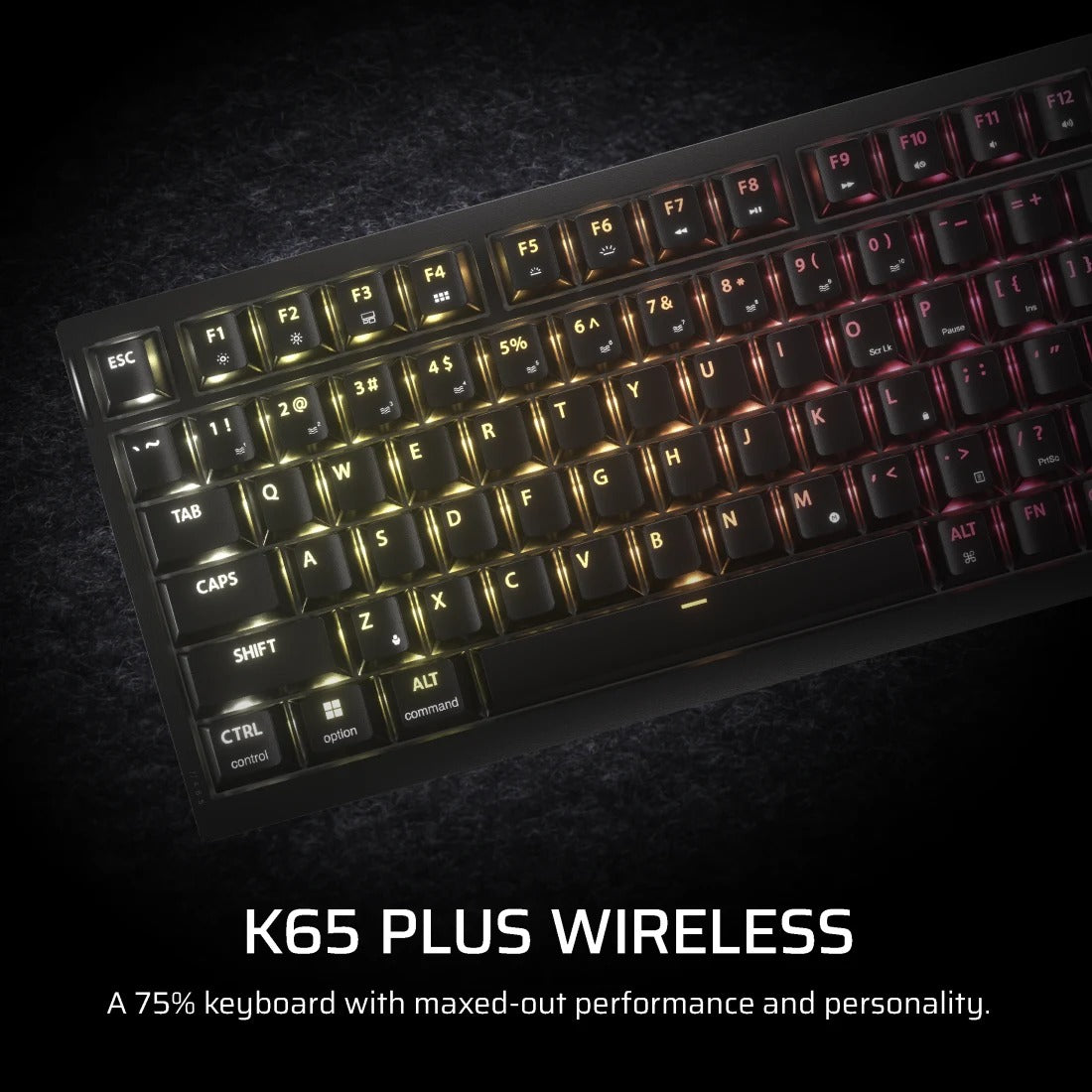 Corsair K65 Plus Wireless 75% RGB Mechanical Gaming Keyboard (MLX Fusion Tactile Switch)