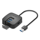Vention 4-Port USB 3.0 Hub - USB-A to USB 3.0 x 4 + Micro-B - 0.15M (CHBBB)