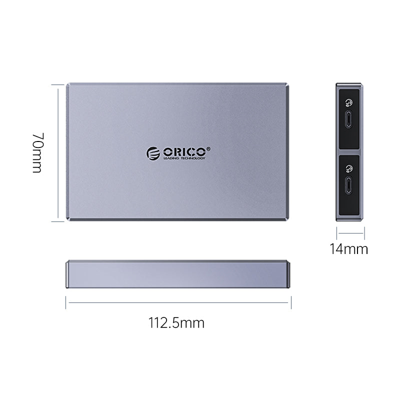 ORICO Dual-bay M.2 NVME + NVME SSD Enclosure