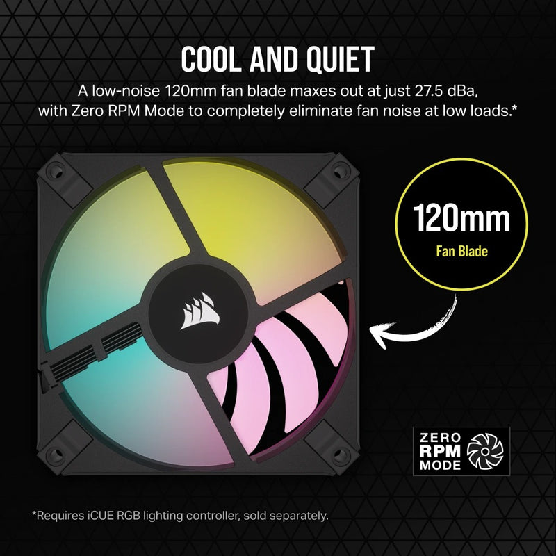 Corsair iCUE AF120 RGB Slim 120MM PWM Fluid Dynamic Bearing Fan